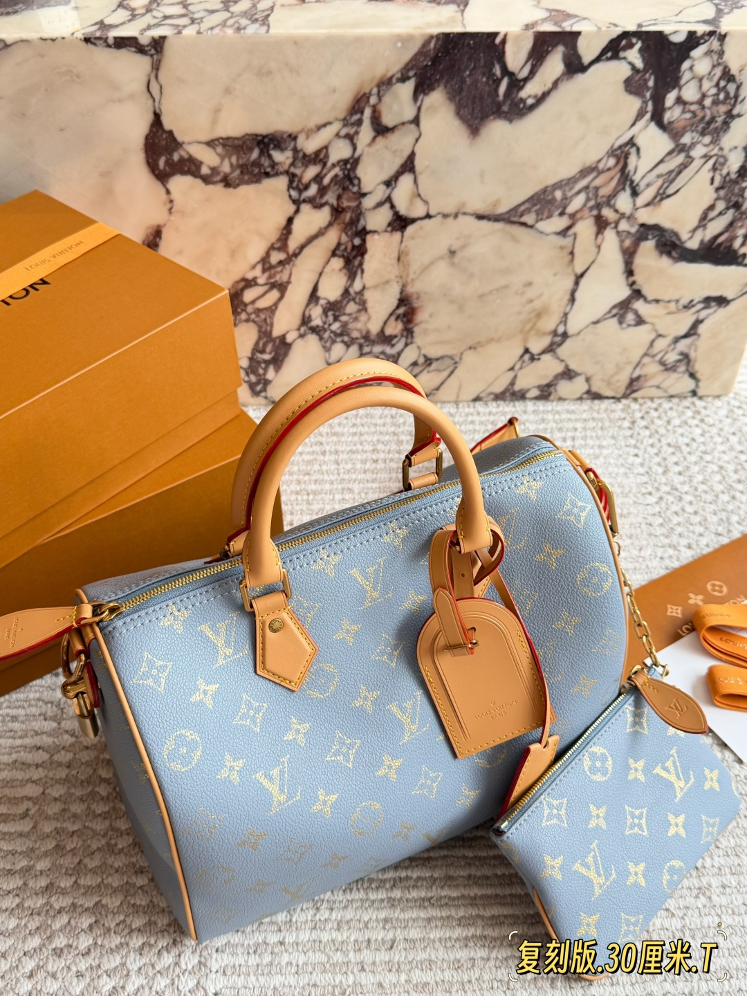 LV Speedy Soft 30 Handbag Monogram Canvas Cowhide 4